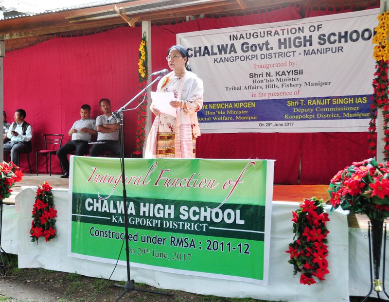 Minister Tribal Affairs & Hills Inaugurated Chalwa Govt. High School and Inspected Sdo Office at Tujang Waichong kangpokpi dist on 29.6.2017 (3).JPG